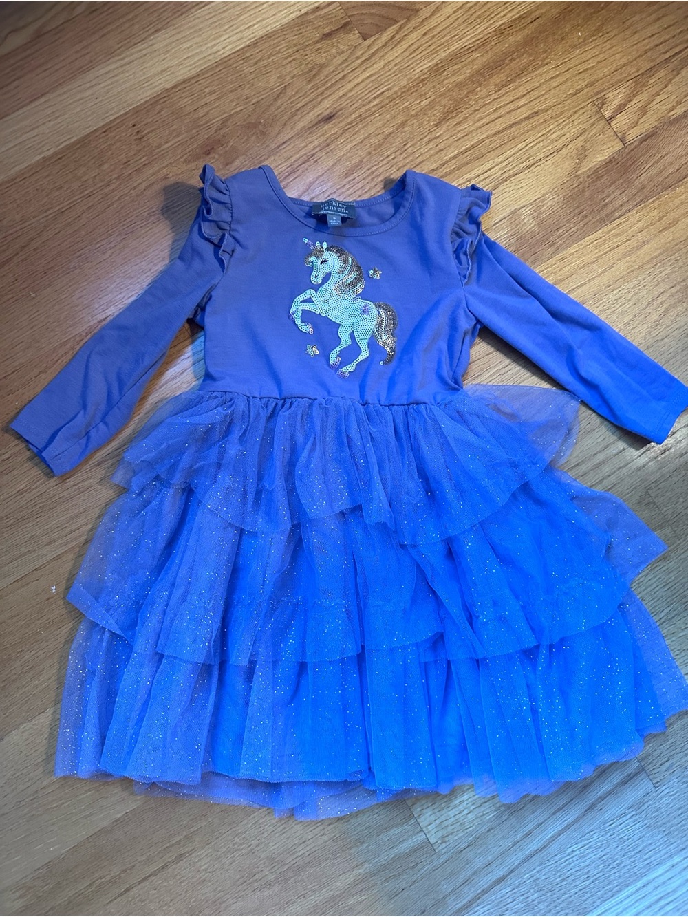 Girls Sparkle Unicorn Tulle Dress - Purple